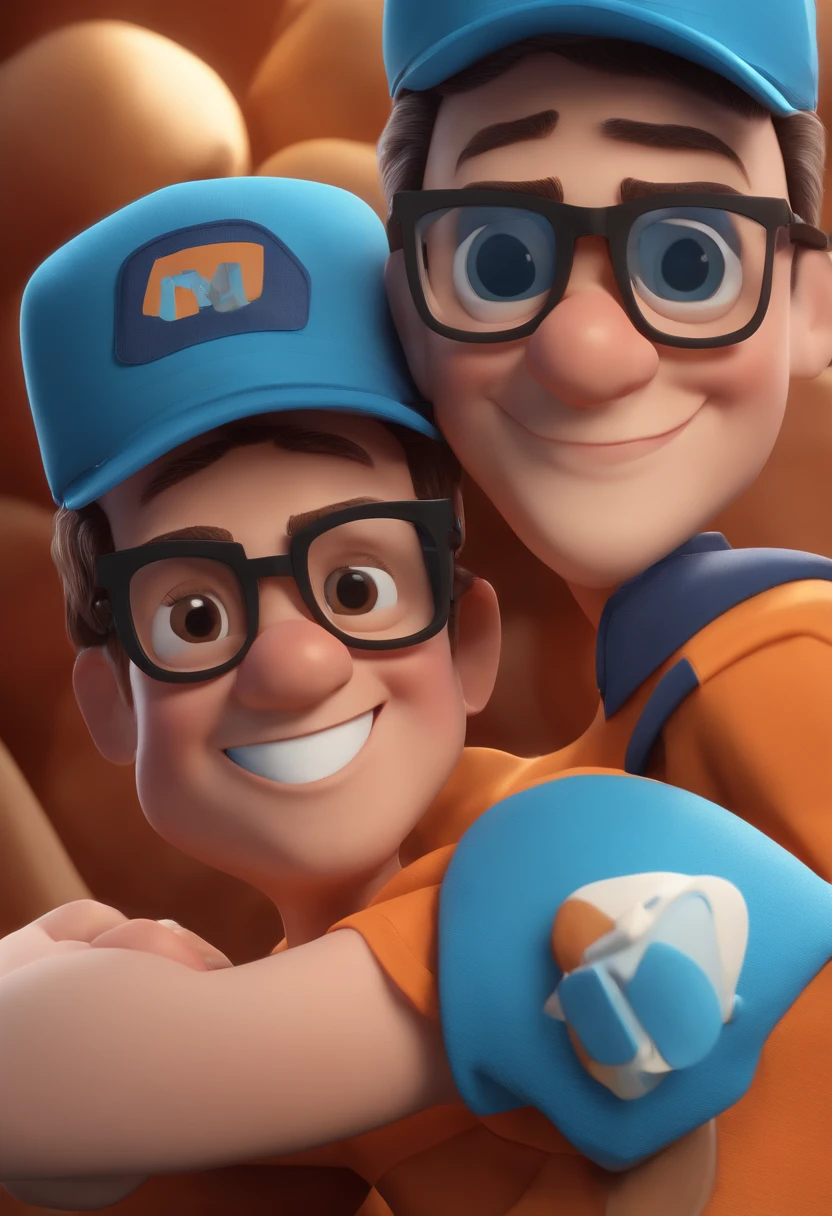 Cartoon character of a man with black glasses and a blue shirt, animation character, Caractere estilizado, animation style rendering, 3D estilizado, Arnold Maya render, 3 d render stylized, toon render keyshot, Personagem 3D, Personagem 3D, 3d rendering stylized, 3 d character render, personagem de desenho animado, Personagem de close up, Pose de personagem,  (Estilo Pixar) (master part:1.2) (Bokeh) (best quality) (pele detalhada) (textura detalhada) (8k) (argila) (Cinematic lighting) (foco nítido