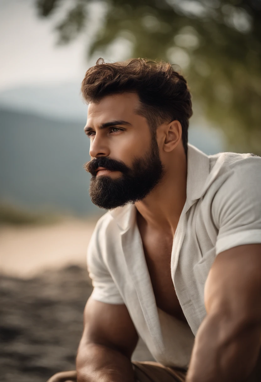 Homem africano musculoso com barba e bigode na camisa branca, best quality,4k,8k,homem muito atraente com barba, pelos faciais bem cuidados, FOFO, breath-taking, Realista, imagem ultrarrealista, Bigode Natural, macho velho,foto retrato suave 8 k, retrato muito detalhado, bigode grosso, estilo hiper-realista, barba fina e brilhante, pelos faciais curtos, Bartstoppeln, FOFO, rosto detalhado, retrato ultra realista, cabelos grisalhos,terno elegante, boca aberta,