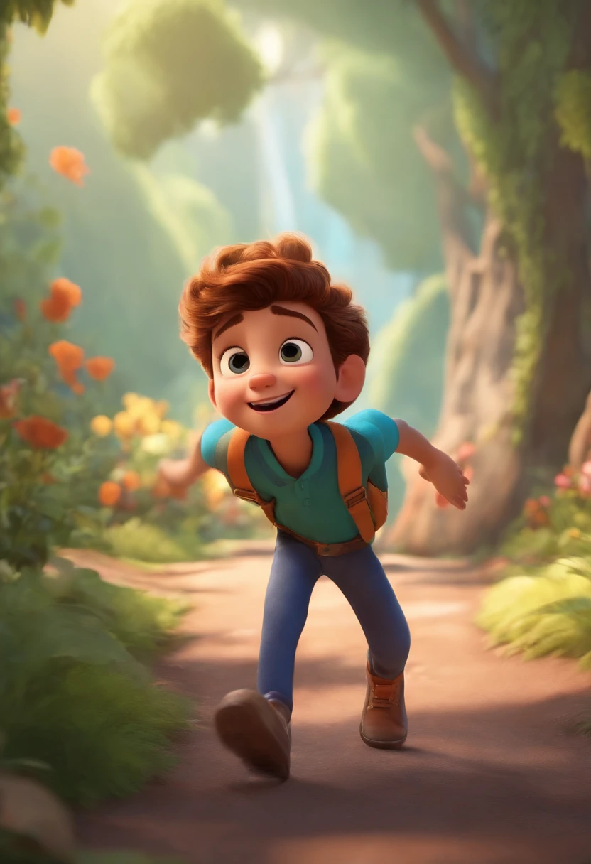 Image of a boy for a story in a YouTube video in Pixar format, He's the little allabester, He's the class leader, He's outgoing, Playful and gets up for a lot of things