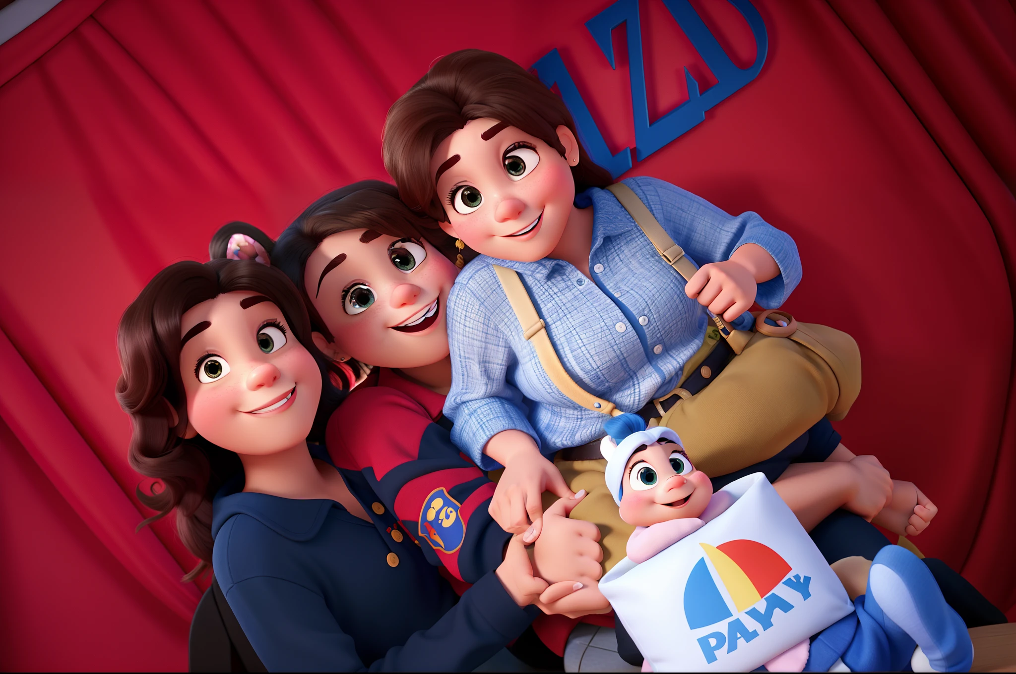 A Disney Pixar-style family, alta qualidade, melhor qualidade