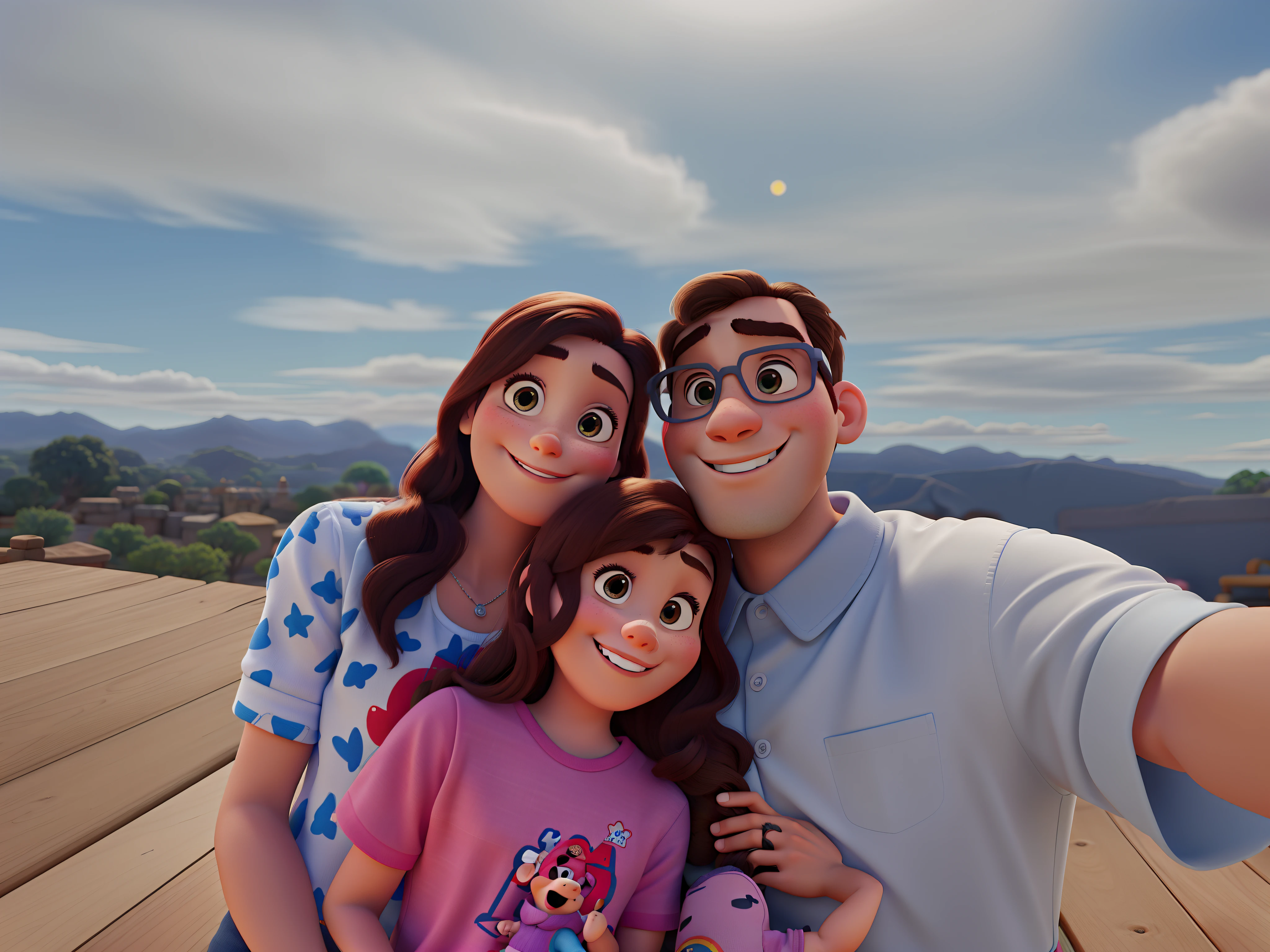A Disney Pixar-style family, alta qualidade, melhor qualidade