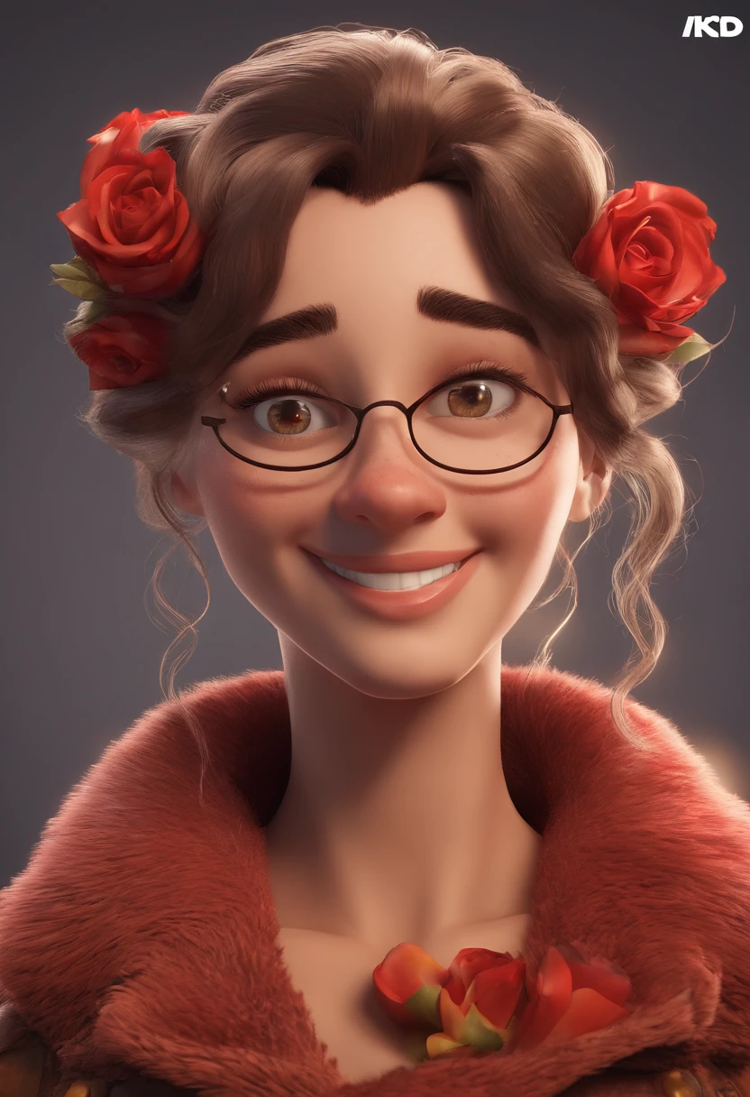 uma mulher cabelos loiros, sorrindo, Holding a bouquet of red roses inside a car just like Disney movies, animation style rendering, 3D estilizado, Arnold Maya render, 3 d render stylized, toon render keyshot, Personagem 3D, Personagem 3D, 3d rendering stylized, 3 d character render, personagem de desenho animado, Personagem de close up, Pose de personagem, (Estilo Pixar) (master part:1.2) (Bokeh) (best quality) (pele detalhada) (textura detalhada) (8k) (argila) (Cinematic lighting) (foco nítido