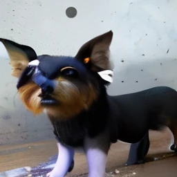 Realistic portrait of a Yorkshire terrier-like dog
((cor preta e bege)) sorriso bonito, ((humorous)), black background dark lighting, Yellow neon, close-up, Product Vision, detalhes faciais detalhados, rosto perfeito, nitidez, trending on artsation, sharp facial details, cgsociety, arte digital de ultra alta qualidade, requintado hiper detalhe, 4k, Soft lighting 8k, sonhador --iso 100, moda -