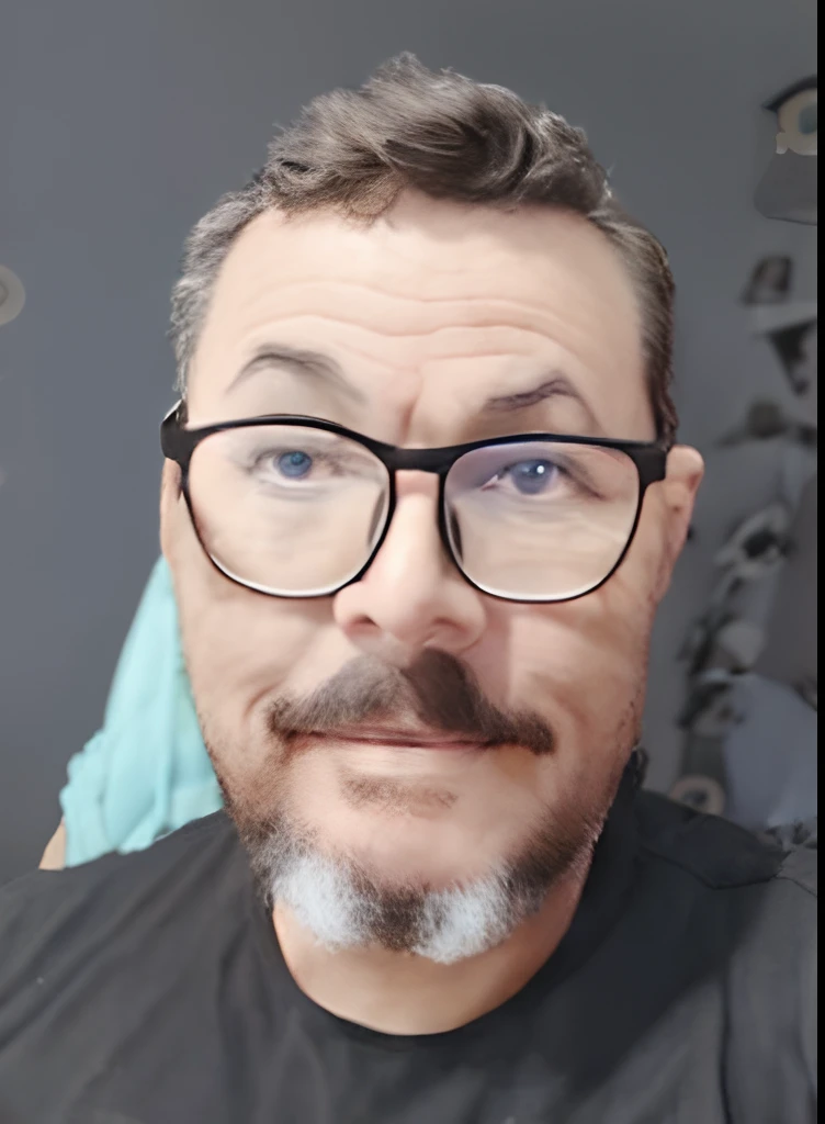 A closeup of a cartoon character with glasses and gray beard, pixar retrato 8 k foto, close - retrato facial de cima, retrato pixar, Como um personagem da Pixar, cabelos pretos, bigode preto, Personagem ideal da Pixar, Anato Finnstark. Pixar, personagem pixar, Representado como um personagem da Pixar, Pixar Arte 3D, design de personagens Pixar, design de personagem bonito pixar, pixar renderman render