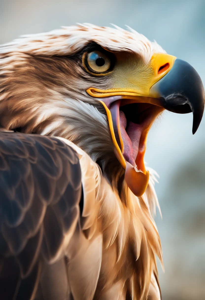 arte splash, An eagle's head, epic instagram, art-station, estilo splash de tinta colorida, contorno, hiperdetalhado intrincadamente detalhado , Motor irreal, genial, detalhes intrincados, tela inicial, cores complementares, arte conceitual de fantasia, 8K resolution, Obra-prima do deviantart, heavy strokes, gotejamento de tinta, artes de salpicos