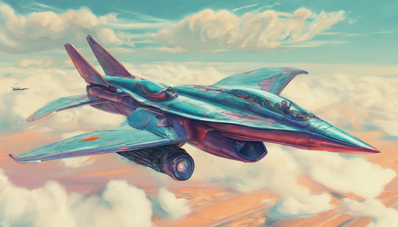 Advanced Air Fighter, em vista frontal, Realistic, metallic paint