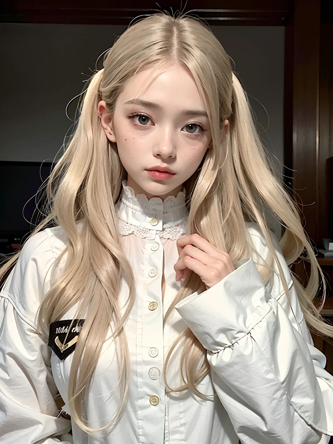 There is a woman with very long hair posing for a photo, 18 anos, Retrato Sophie Mudd, 19-year-old girl, 2 Modelo feminina de 4 anos, com cabelos longos e olhos penetrantes, Cara Sexy, 1 6 anos, 🤤 retrato da , sexy look at the camera, taken in the early 2020s