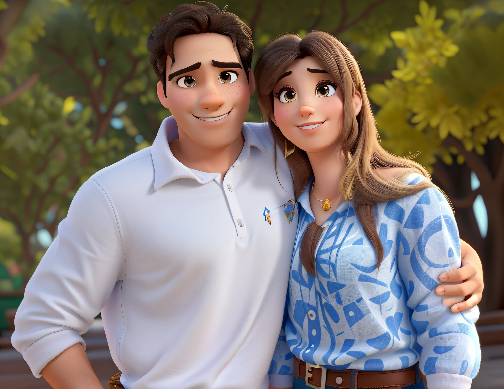 casal homem e mulher no estilo Disney Pixar, alta qualidade, melhor qualidade