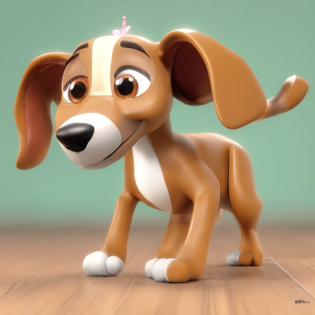 CRIAR UM POSTER DISNEY PIXAR COM DOIS CACHORROS. 1 CARAMELO GRANDE COM apenas o FOCINHO MANCHADO DE BRANCO, THE OTHER IS CARAMEL FEMALE, BRINCALHONA. Eles estao fugindo do portao e sua dona humana de 1,53 de oculos, cabelo grisalho com mechas marrom e gordinha um pouco