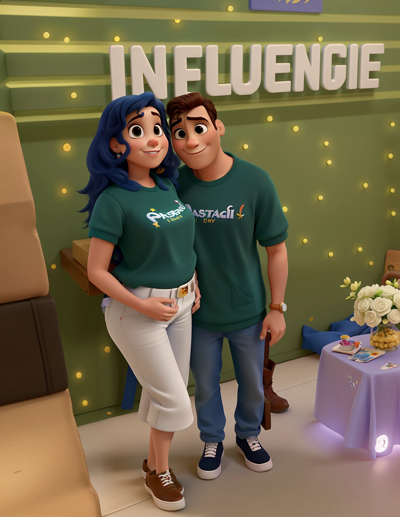 Casal estilo Disney pixar, alta qualidade, melhor qualidade