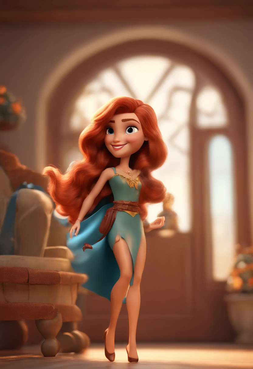 personagem dos desenhos animados de uma mulher com cabelos crespo preto com alguns fios brancos na altura dos ombros, com um grande sorriso,usando vestido de alcinhas vermelho, nariz pequeno e fino, animation character, Caractere estilizado, animation style rendering, 3D estilizado, Arnold Maya render, 3 d render stylized, toon render keyshot, Personagem 3D, Personagem 3D, 3d rendering stylized, 3 d character render, personagem de desenho animado, Personagem de close up, Pose de personagem, (Estilo Pixar) (master part:1.2) (Bokeh) (best quality) (pele detalhada) (textura detalhada) (8k) (argila) (Cinematic lighting) (foco nítido