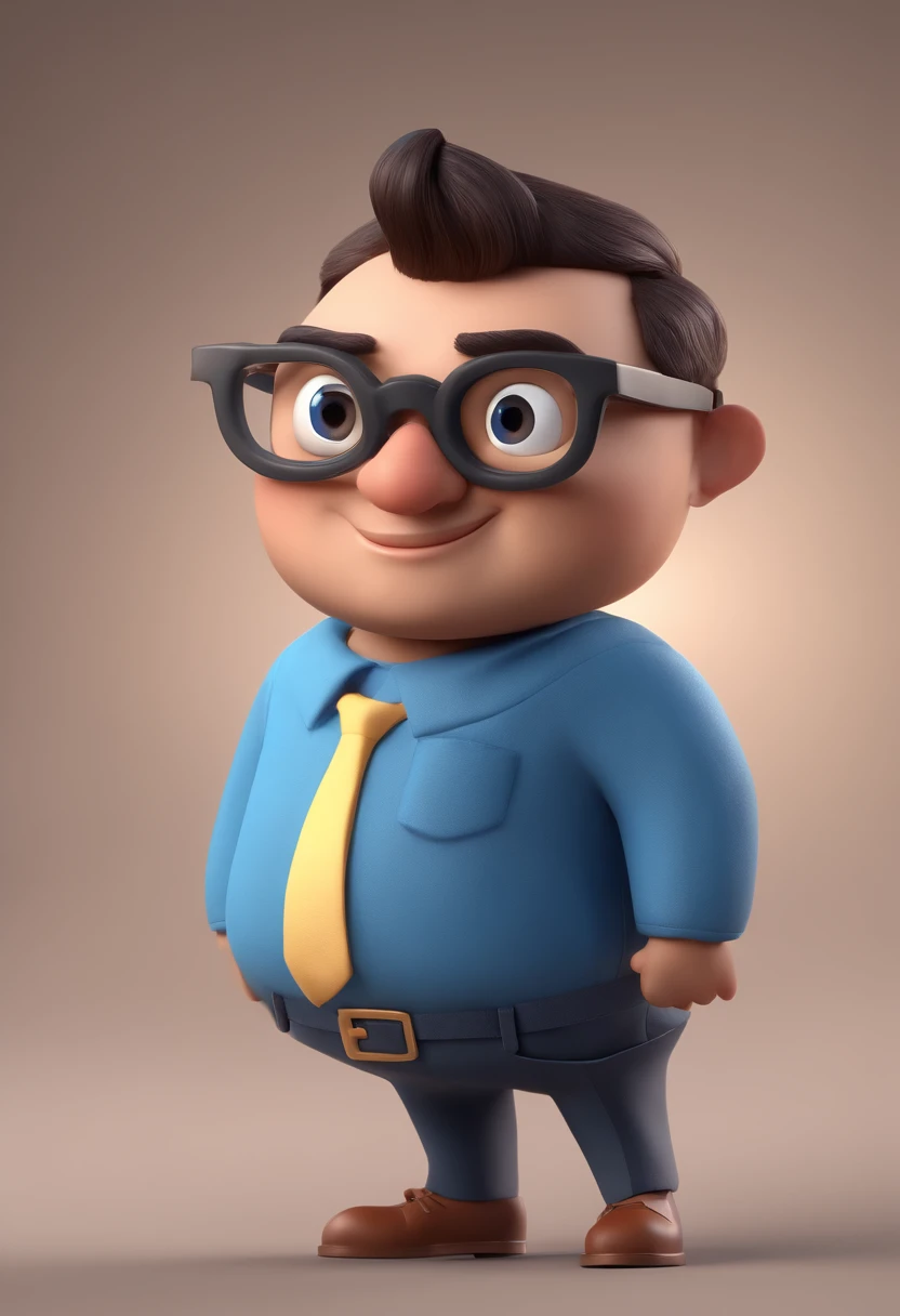 Cartoon character of a man with black glasses and a blue shirt, animation character, Caractere estilizado, animation style rendering, 3D estilizado, Arnold Maya render, 3 d render stylized, toon render keyshot, Personagem 3D, Personagem 3D, 3d rendering stylized, 3 d character render, personagem de desenho animado, Personagem de close up, Pose de personagem, (Estilo Pixar) (master part:1.2) (Bokeh) (best quality) (pele detalhada) (textura detalhada) (8k) (argila) (Cinematic lighting) (foco nítido