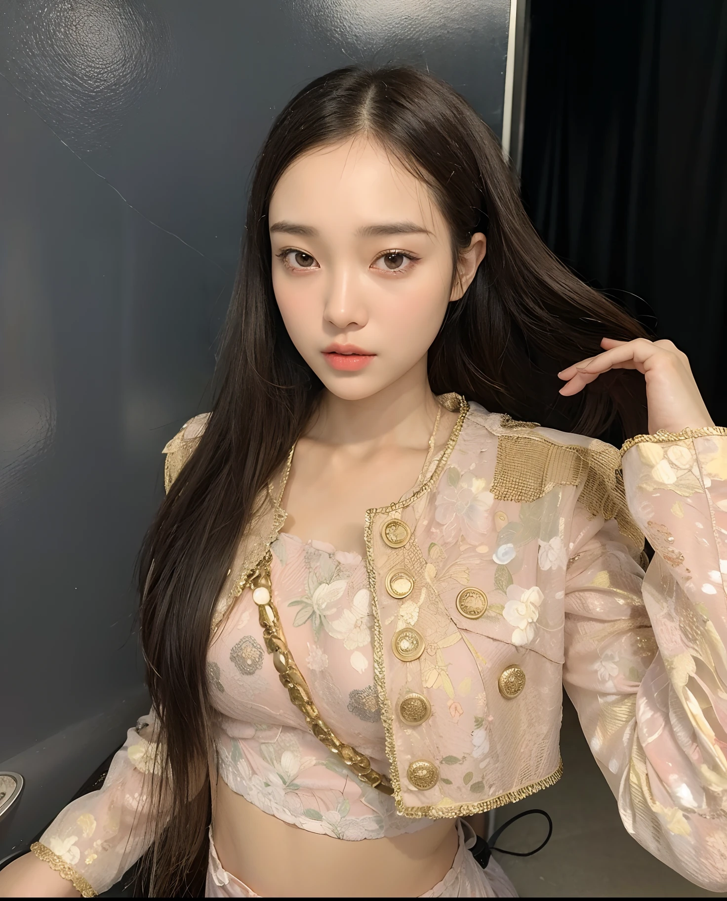zydG, 1girl, detailed skin, looking at viewer, brown eyes, (short hair with bangs:1.2), (medium breasts:1.0), (medium areolae:0.8),
(photorealistic:1.4), (best quality:1.0), (ultra highres:1.0), 8k, RAW photo, (masterpiece:0.2), (pureerosface_v1:0.5)