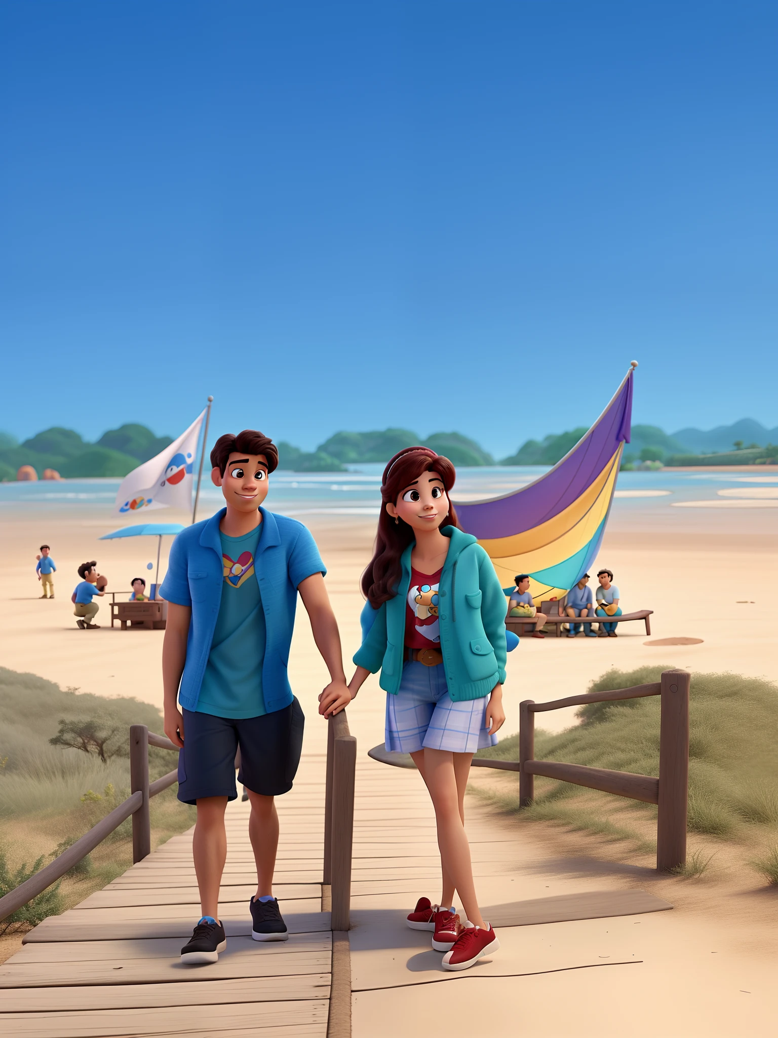 Casal estilo Disney pixar, alta qualidade, melhor qualidade