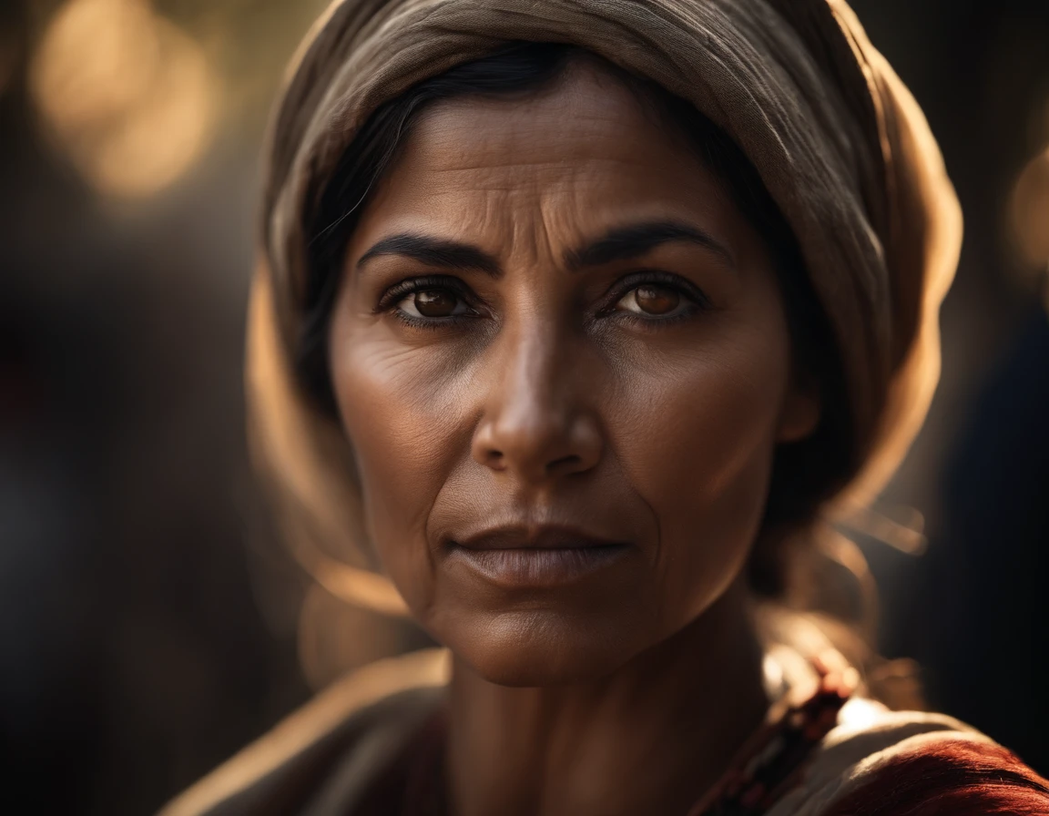 (sharp focus:1.2), an award-winning photo of a peasant woman, lightning backlighting, lines on the face, wrinkles, extremely detailed skin, sadness, hopelessness, blurred eyes, (deep shadows:1.1), high contrast, beautiful eyes, absurd , 8k, (high quality: 1.3), , artstation hd, concept art, detailed face and body, award-winning photography, (moody lighting: 1.2), depth of field, bokeh, 4K, HDR