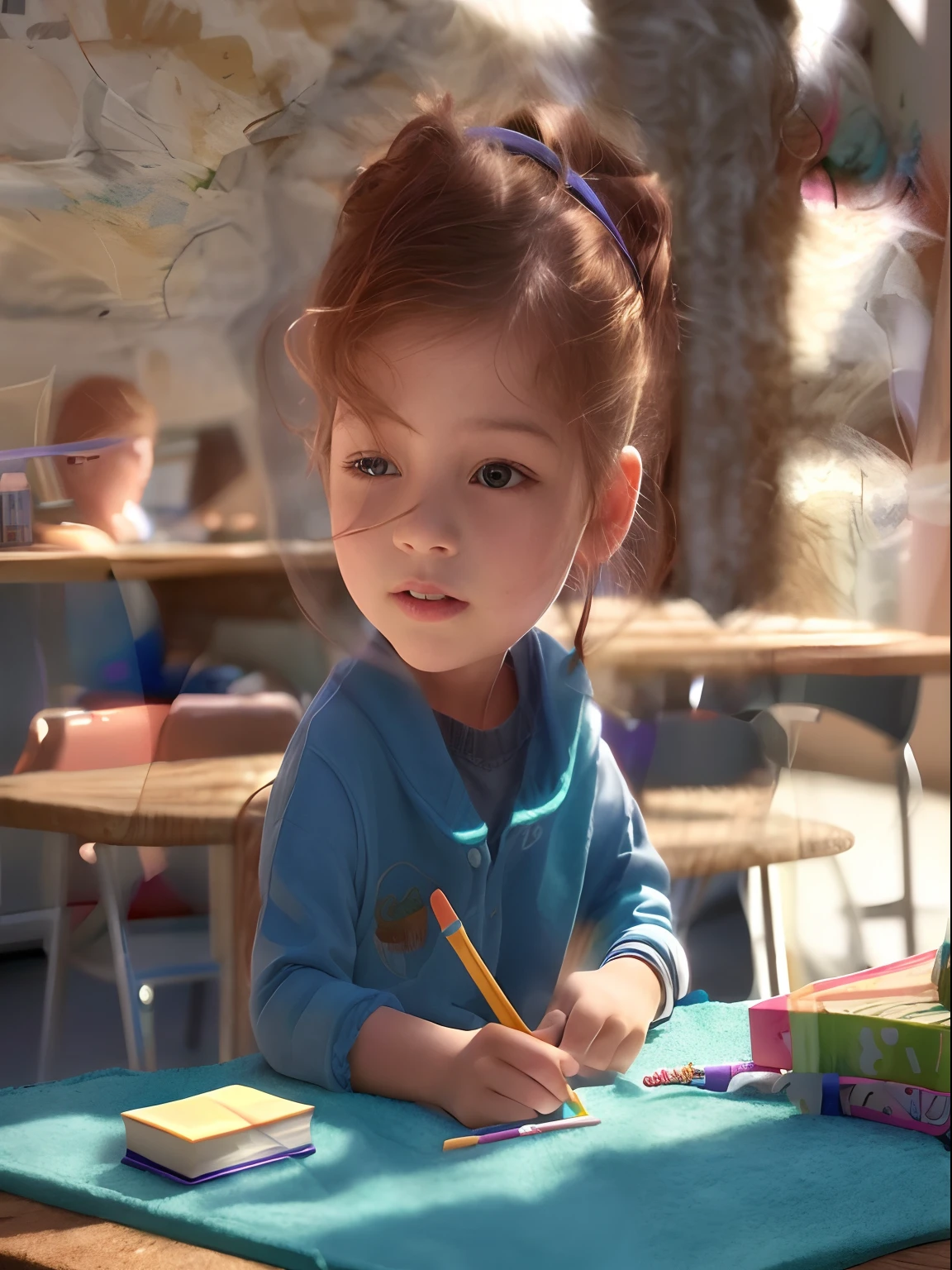 There's a girl who's holding a piece of paper, she has messy hair, muito bobo olhando, bochechas rosadas, cabelos loiros cacheados | d & d, seu rosto emoldurado com cachos, cara boba fofa, cabelos loiros muito cacheados, com olhos assombrados e cabelos cacheados, 2 anos, messy curly hair, cabelo grande, foto retrato, lindos olhos grandes luz