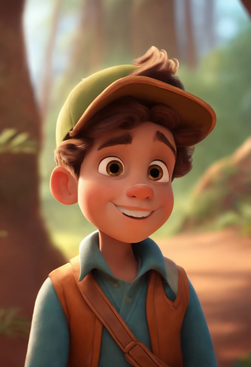 Desenho pixar, menino de 4 anos, cabelo preto partido no meio, nariz largo, olhos puxados, nariz levemente largo noca pequena, bochechas grandes