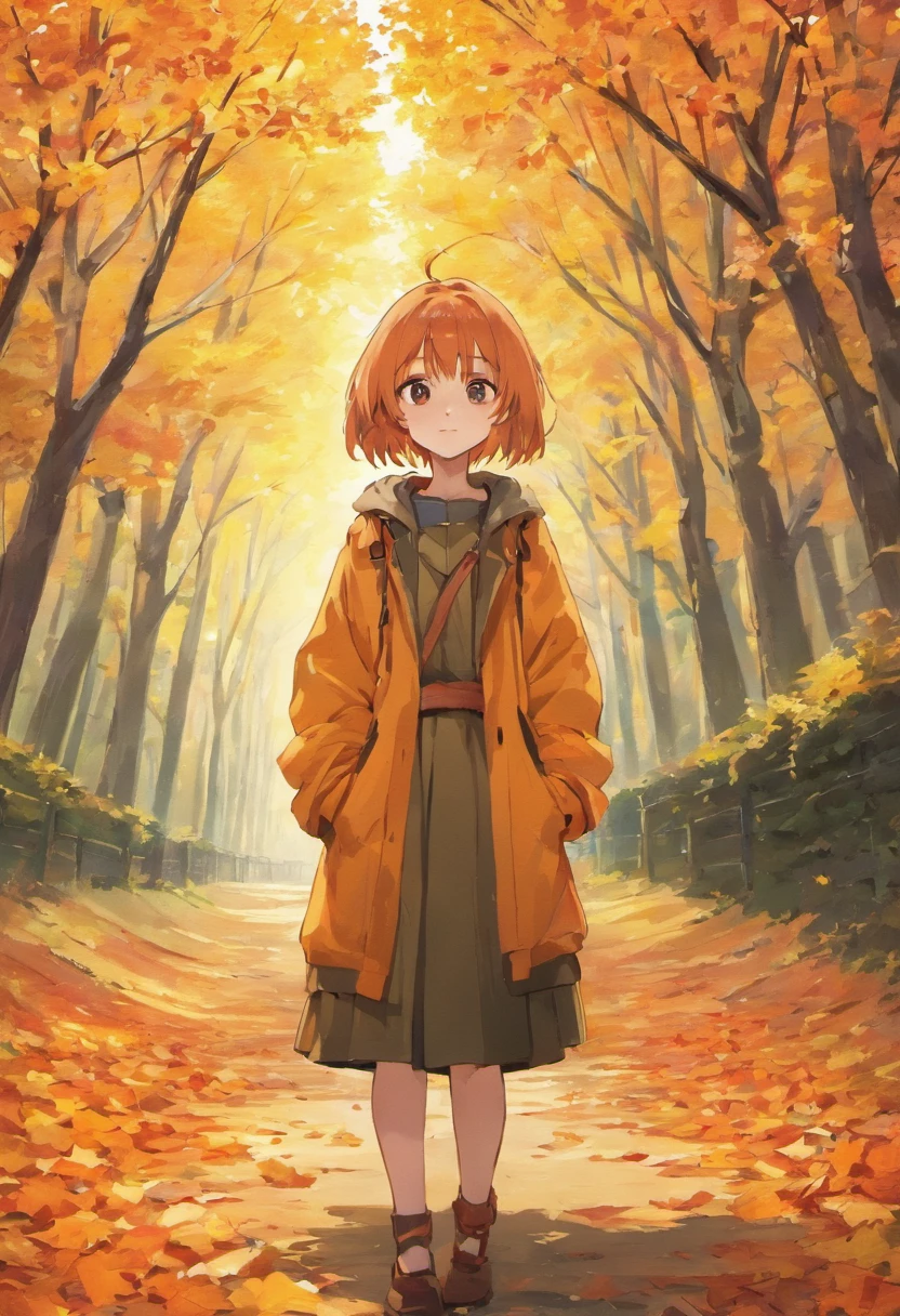 Draw a landscape image that feels like autumn.