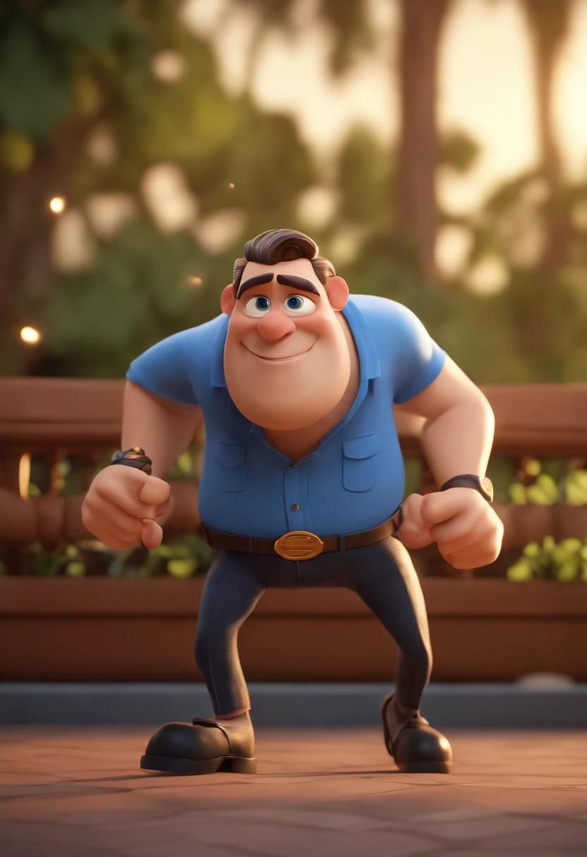 Cartoon character of a man wearing black glasses and a blue shirt, um personagem animado, Caractere estilizado, animation style rendering, 3D estilizado, Arnold Maya render, 3 d render stylized, toon render keyshot, Personagem 3D, Personagem 3D, 3d rendering stylized, 3 d character render, personagem de desenho animado, Personagem de close up, Pose de personagem, (Estilo Pixar) (master part:1.2) (Bokeh) (best quality) (pele detalhada) (textura detalhada) (8k) (argila) (Cinematic lighting) (foco nítido,Senta e vaza a parte superior do corpo