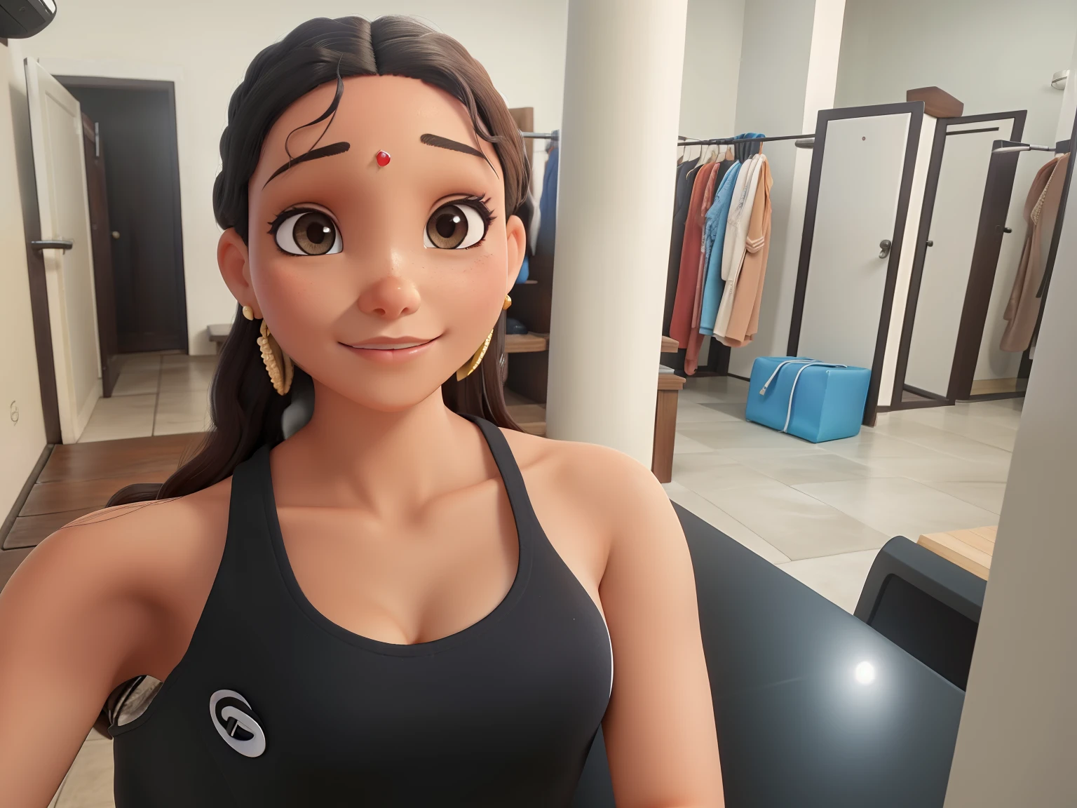 Morena bonita olhos claros roupa de luta