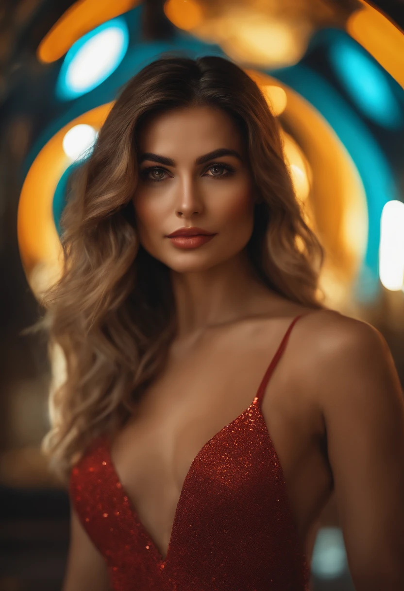 (Danahamm:1.08), (Estilo-Sylvamagic:0.88), (extremamente detalhado CG octane render papel de parede 8k), A obra mais bonita do mundo, sorriso feliz, a full-body photo of a sexy solo woman looking into the camera, (NSFW:0.50), full dynamic color, intrincado, High detail, foco nítido, Dramatic, pintura fotorrealista da obra-prima, estilo modelshoot
