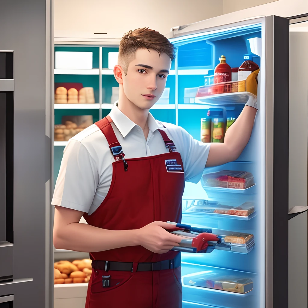 Refrigeration professional with tools in his hands in his LMX written uniform