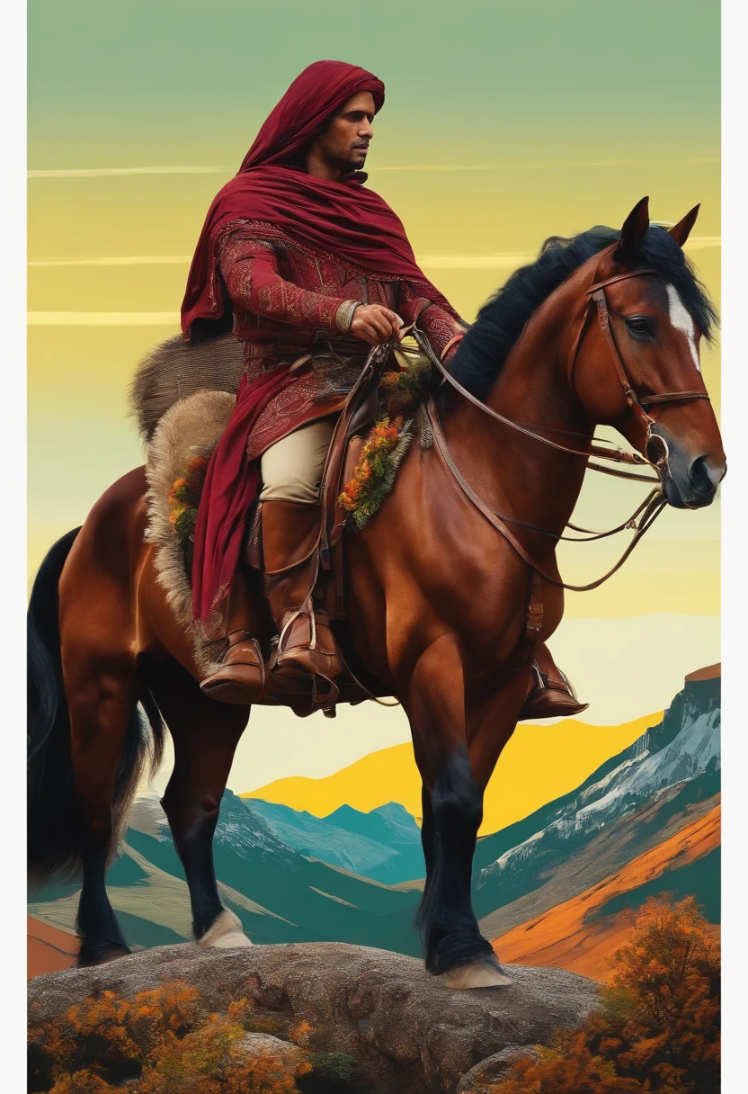homem em cima cavalo montado em cima dele