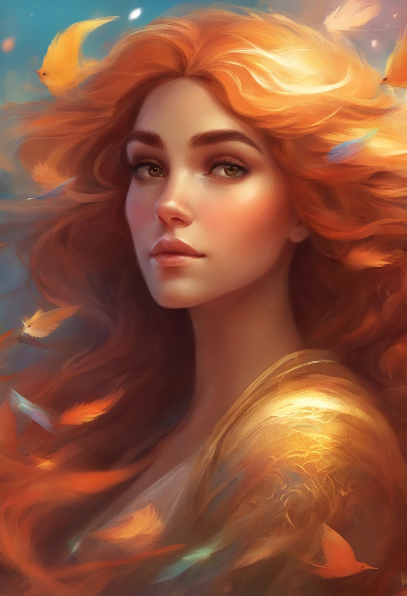 crie uma mulher de cabolos castanhos e morena , usando imagem pixar