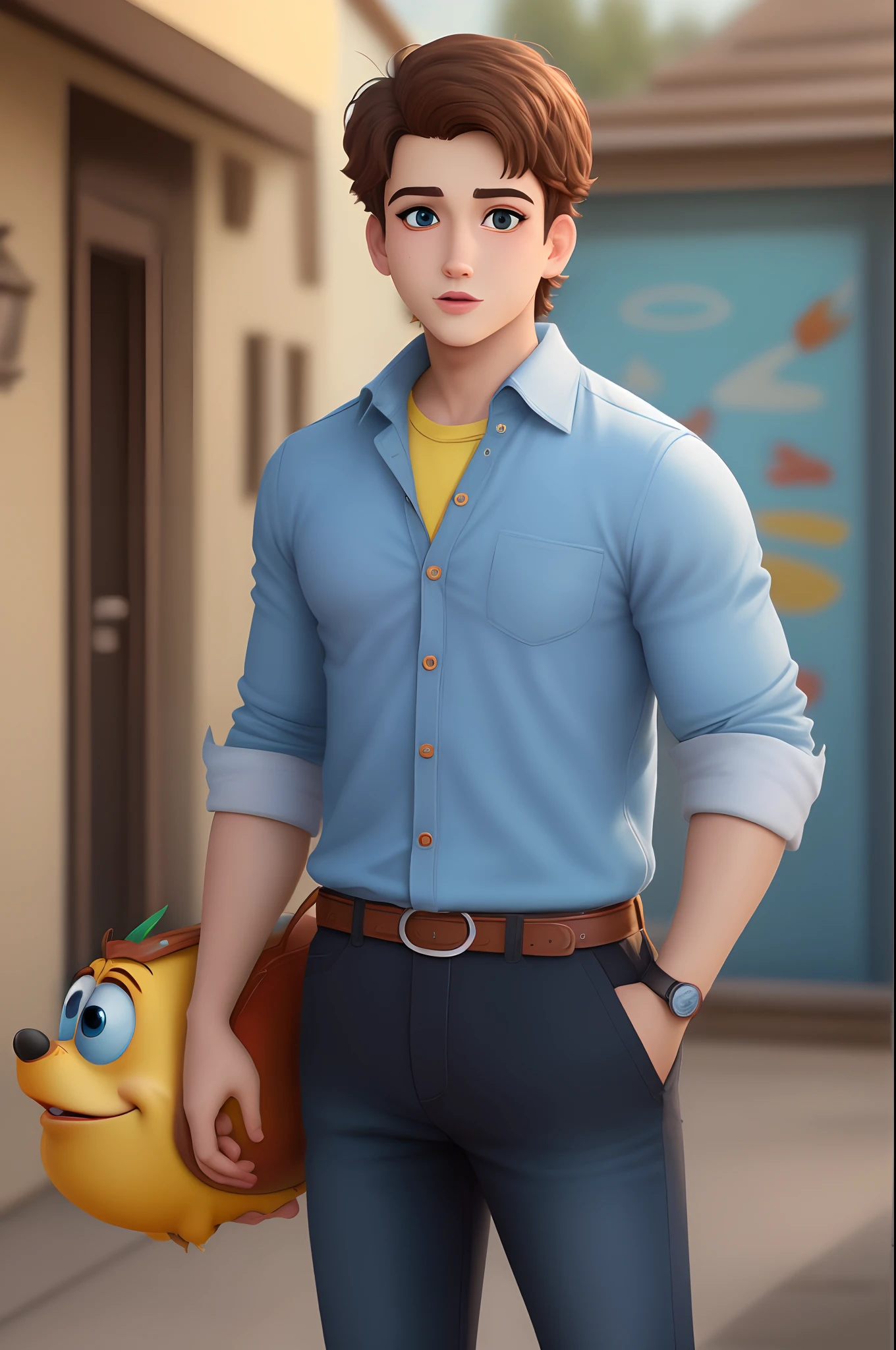 Um menino estilo disney pixar em alta qualidade