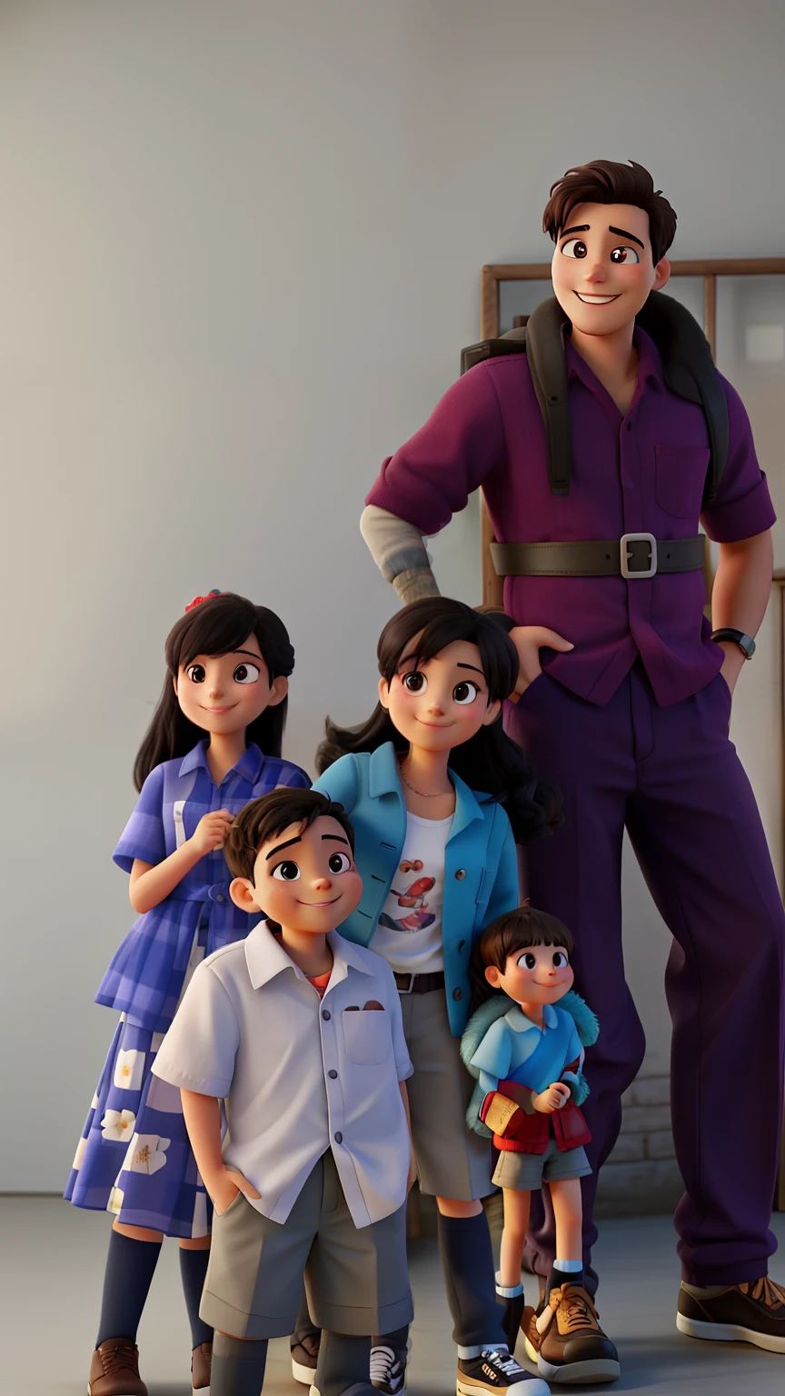 Happy family in a photo to go out