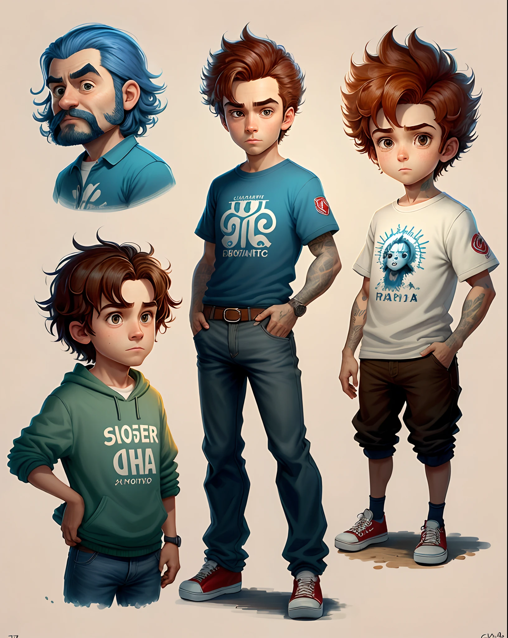 Criar um personagem da Pixar de 45 ano de cabelo castanho claro bonito