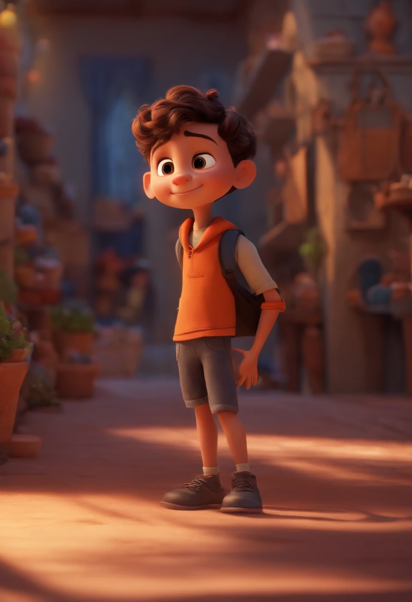 Image of a boy for a story in a YouTube video in Pixar format, He's the little allabester, He's the class leader, He's outgoing, Playful and gets up for a lot of things