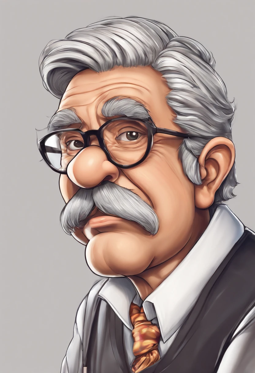 ((best quality)), ((master part)), ((desenhos animados realistas)), ((Personagem perfeito)) - Um retrato frontal meticulosamente detalhado e realista de um homem com cabelo raspado, glasses and a shirt with beautiful textures. O homem olha diretamente para o espectador, Establish a strong and confident presence. The image captures their distinctive facial features, accurately showing the brightness of your eyes and the design of your glasses. The black shirt is rendered with fine details, aumentando o profissionalismo do retrato. Enviado para documentos oficiais, this portrait is presented in impressive 8K UHD resolution, Ensure clarity and unique protection.
