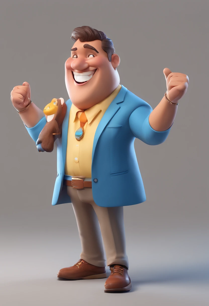 Smiling Man Illustration, sorriso insano, Homem de pele marrom com um sorriso gigante, happily smiling at the camera, sorriso atrevido, he's smiling, sorriso muito grande, Macho sorridente, foto de perfil headshot, rindo sorriso enorme, desenhando no estilo de Arte 3D, c4d, fundo de cor branco puro, estilo disney, estilo pixar render ilustracao Super Detalhe, 8k