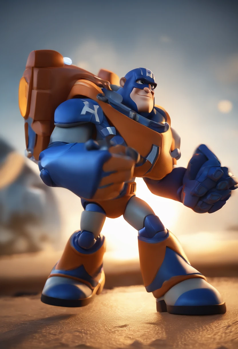 Personagem de desenho animado de um homem usando uma camisa azul, um personagem animado, Caractere estilizado, animation style rendering, 3D estilizado, Arnold Maya render, 3 d render stylized, toon render keyshot, Personagem 3D, Personagem 3D, 3d rendering stylized, 3 d character render, personagem de desenho animado, Personagem de close up, Pose de personagem, (Estilo Pixar) (master part:1.2) (Bokeh) (best quality) (pele detalhada) (textura detalhada) (8k) (argila) (Cinematic lighting) (foco nítido,Senta e vaza a parte superior do corpo