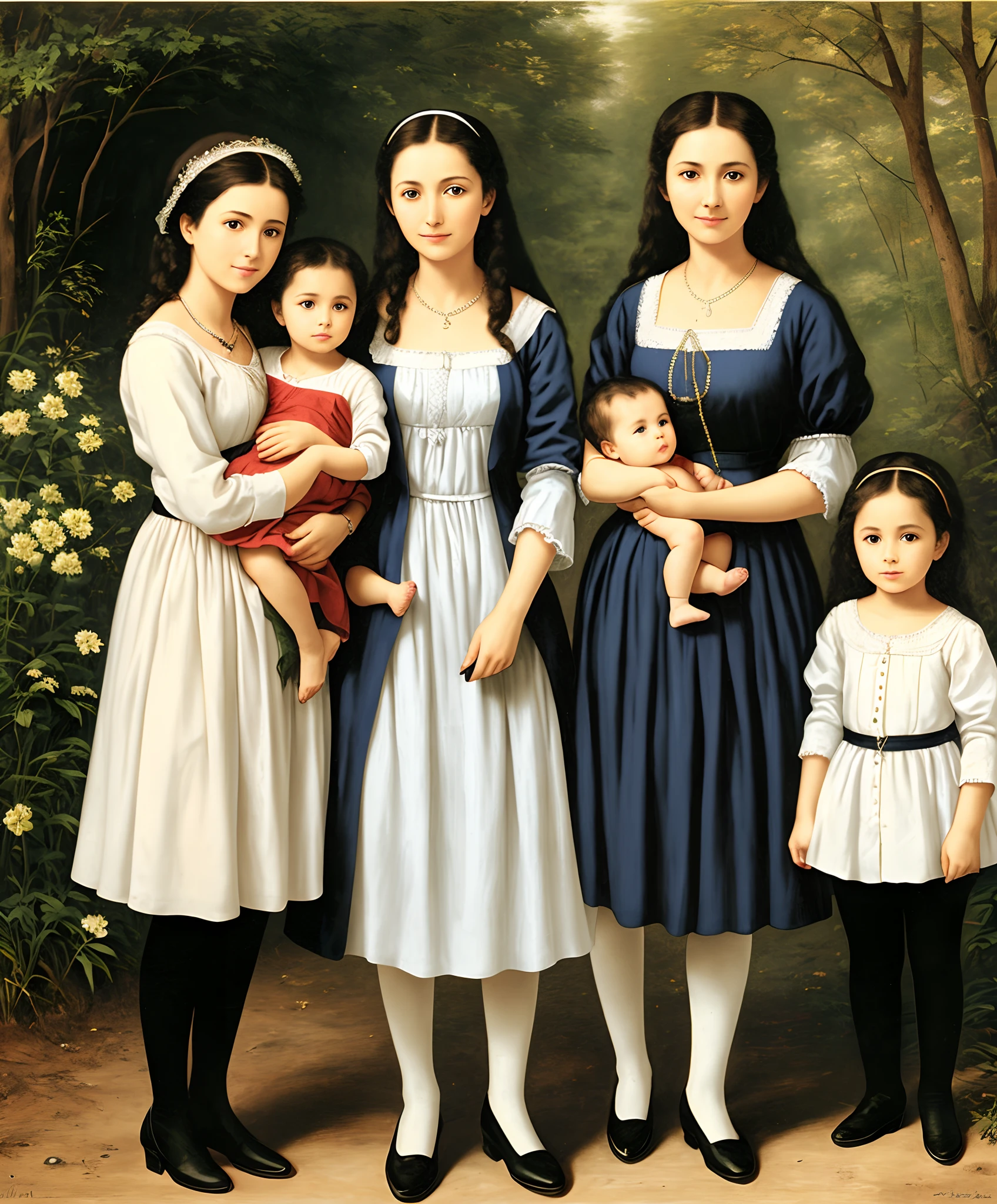 Mother with her 2 children