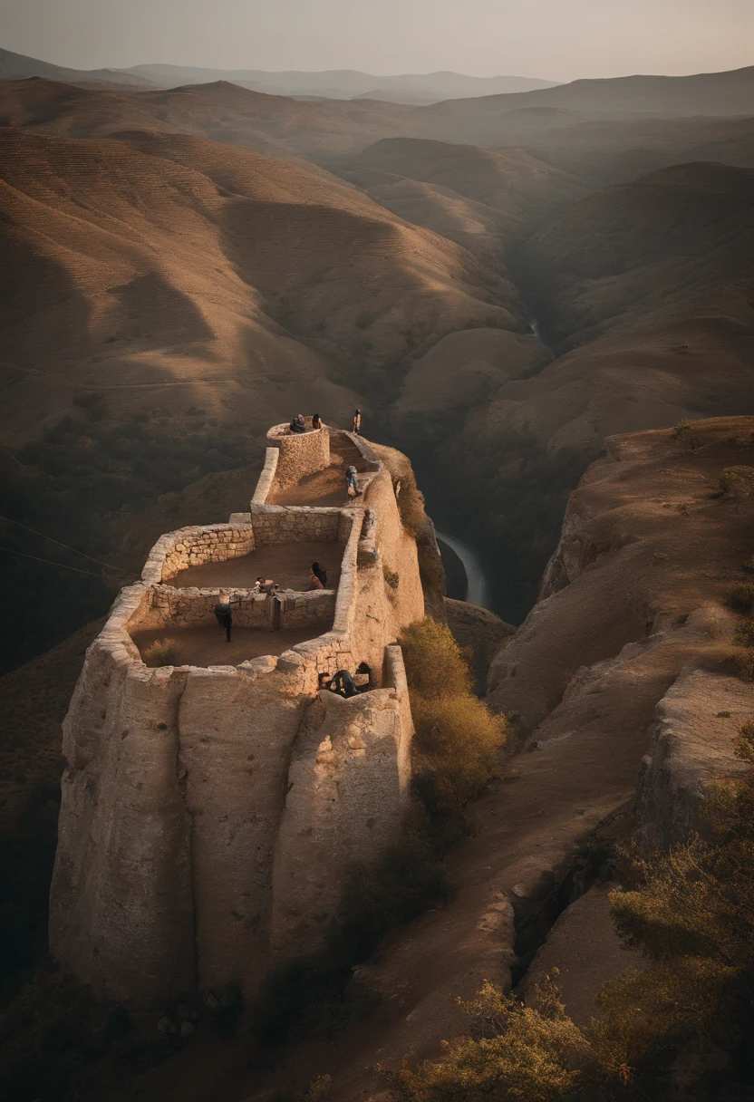 There's a man who's standing on a ledge with a camera, Emad Mostaque, gui guimaraes, edin durmisevic, Ahmad Merheb, Foto tirada de longe, Pepe Moreno, Em Espanha, com a terra ao fundo, posuka demizu |, Eytan Zana, encho enchev, com uma cidade em segundo plano