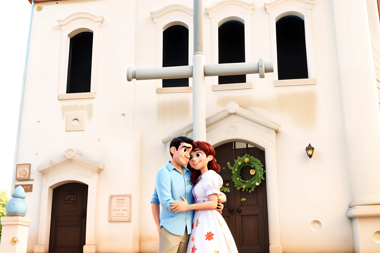 Pixar, casal, cruz grande