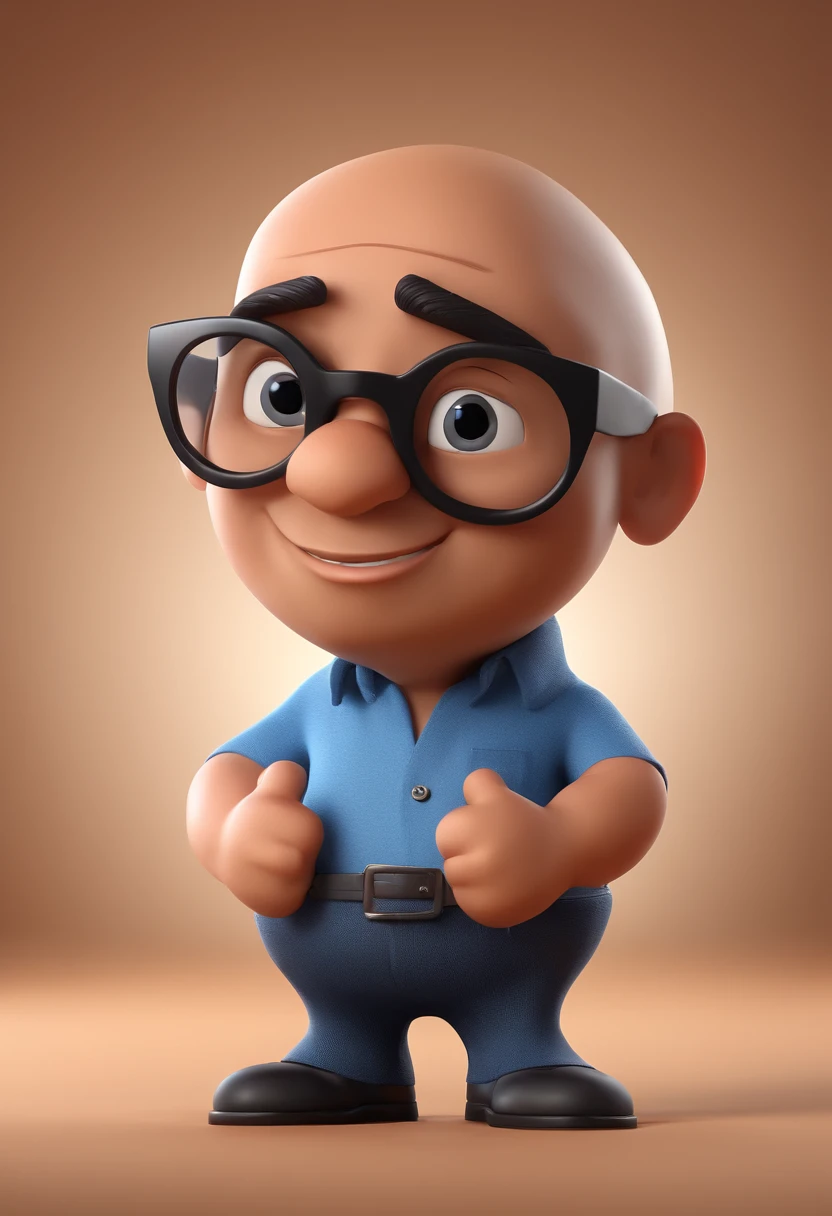 Cartoon character of a man with black glasses and a blue shirt, animation character, Caractere estilizado, animation style rendering, 3D estilizado, Arnold Maya render, 3 d render stylized, toon render keyshot, Personagem 3D, Personagem 3D, 3d rendering stylized, 3 d character render, personagem de desenho animado, Personagem de close up, Pose de personagem,  (Estilo Pixar) (master part:1.2) (Bokeh) (best quality) (pele detalhada) (textura detalhada) (8k) (argila) (Cinematic lighting) (foco nítido