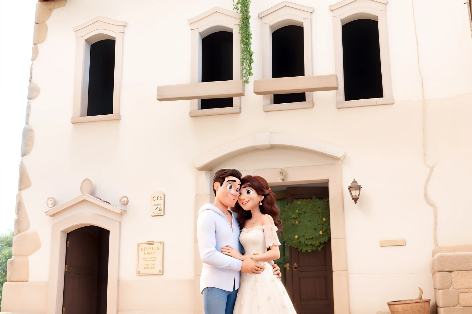 estilo disney pixar alta qualidade, casal, cruz