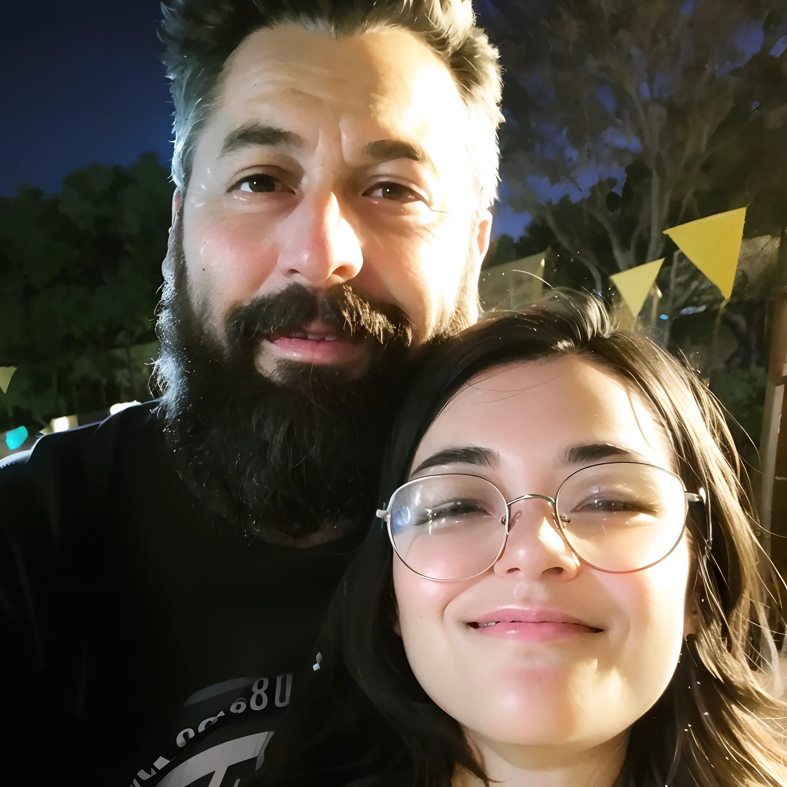 there is a man and a woman that are posing for a picture, Millaise e Greg Rutkowski, Nixeu e Greg Rutkowski, foto do telefone, pai hipster, com ela longa, Tyler Edlin e Natasha Tan, com nerd! glasses! e cavanhaque, Junji Ito e Greg Rutkowski, 4 5 I, Neil Blevins e Jordan Grimmer