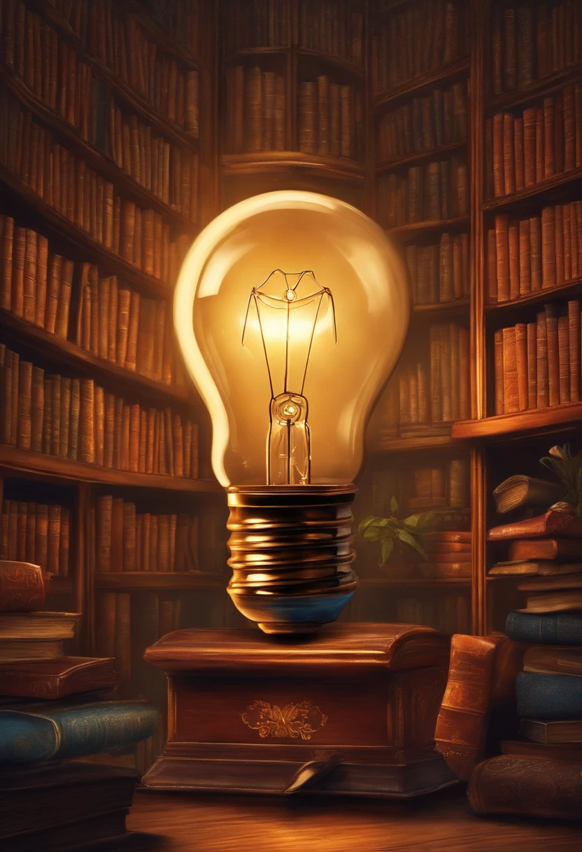 1. Desenhe uma imagem que represente o poder do conhecimento, Be it through books, a light bulb or any other symbolic representation.”
