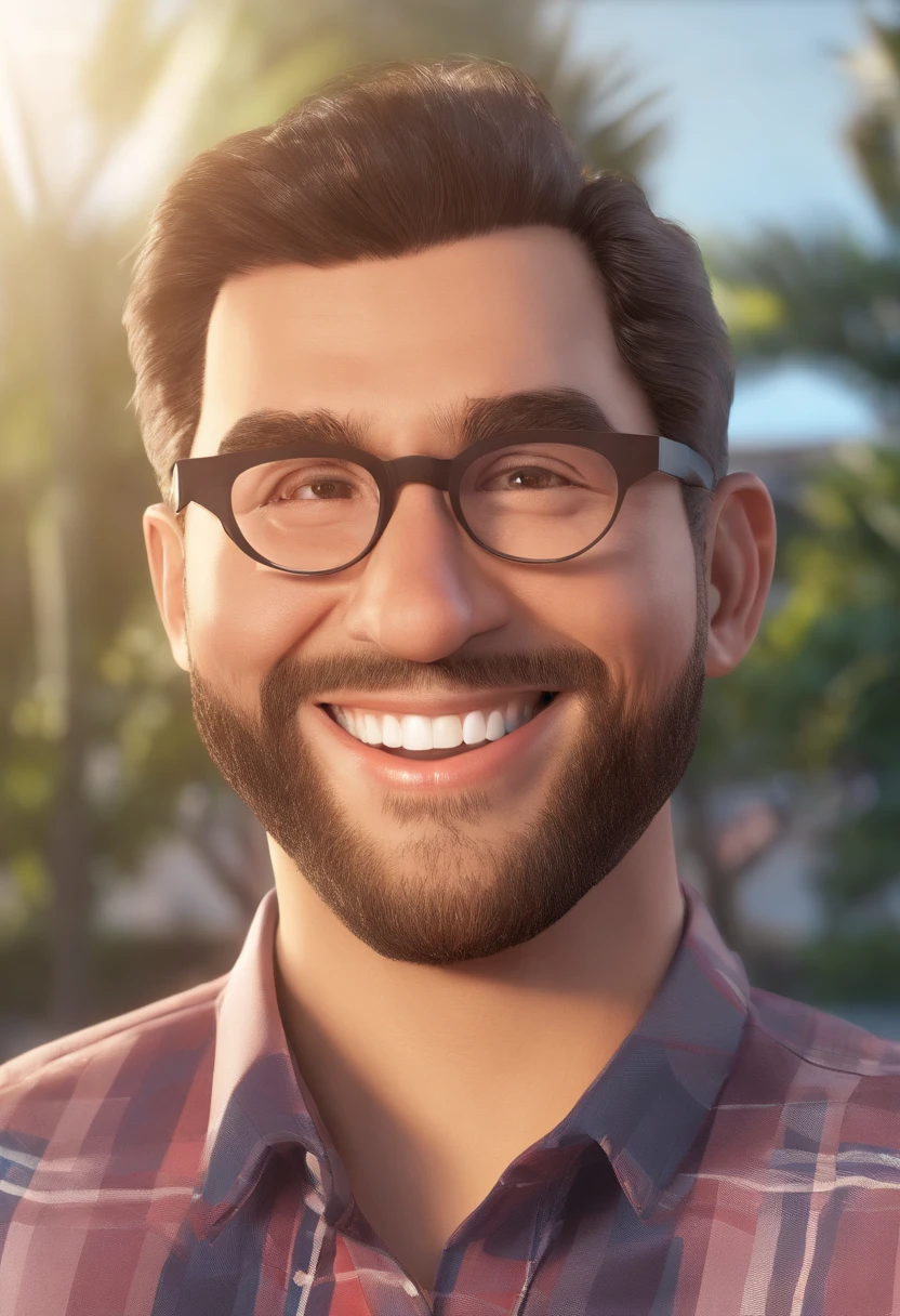 Smiling Man Illustration, sorriso insano, Homem de pele marrom com um sorriso gigante, happily smiling at the camera, sorriso atrevido, he's smiling, sorriso muito grande, Macho sorridente, foto de perfil headshot, rindo sorriso enorme, desenhando no estilo de Arte 3D, c4d, fundo de cor branco puro, estilo disney, estilo pixar render ilustracao Super Detalhe, 8k