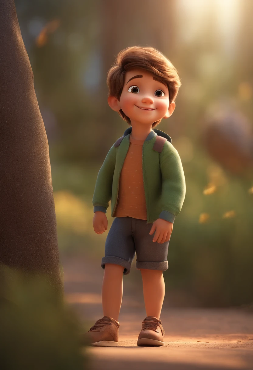 a happy cute standing short hair, vestindo uma fantasia espacial, , fundo branco, barnet, tom, Estilo Pixar, ..3d, desenhos animados, rosto detalhado, asymmetrical 16k