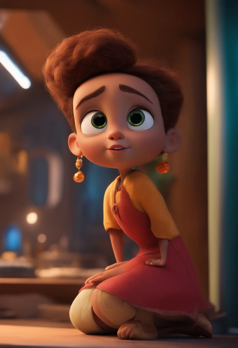 Um arquiteto de sonhos futurista, mas realista, inspired by Pixar animation, de perto. The character takes center stage with captivating facial expressions, oferecendo um toque de irrealidade.