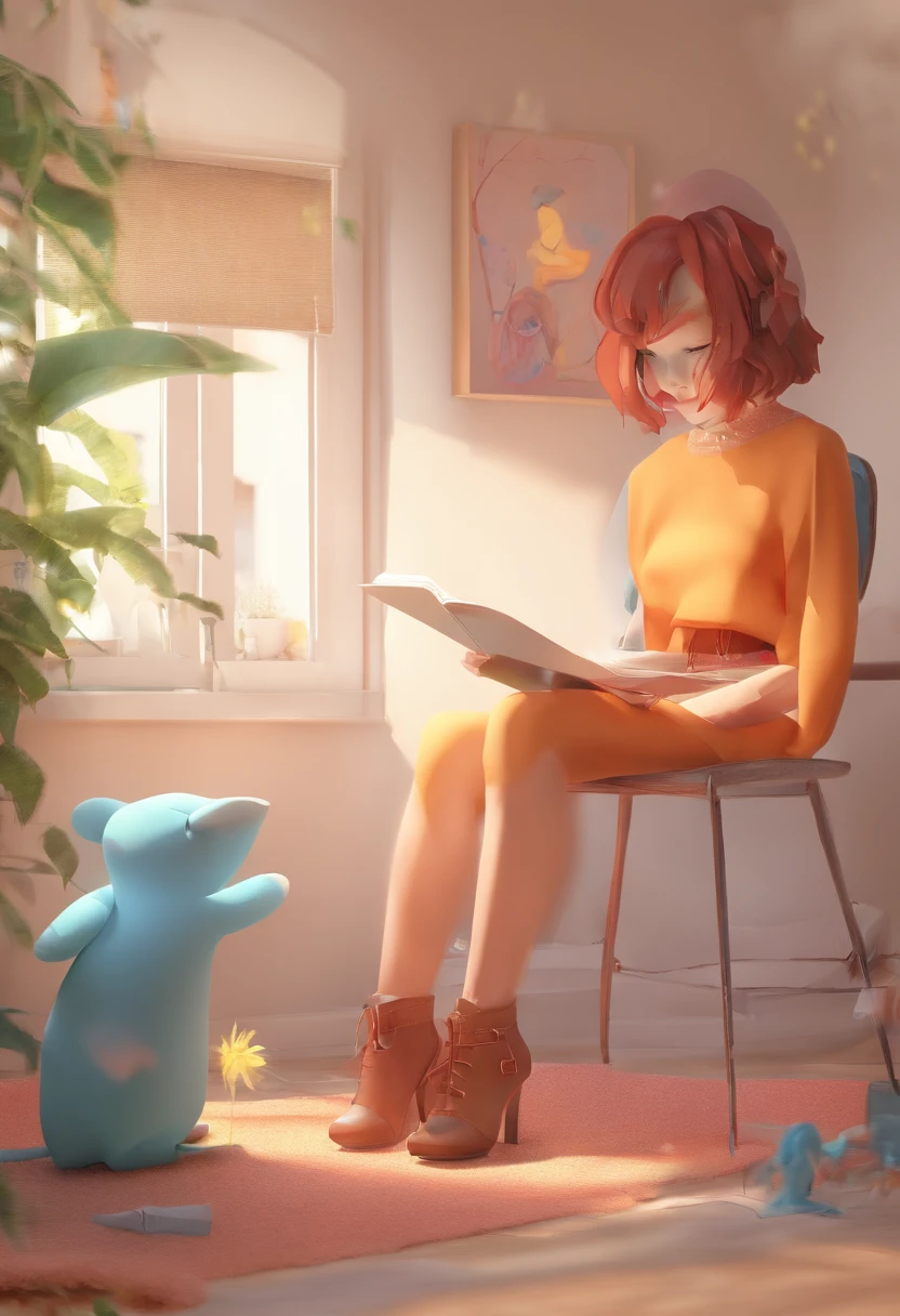 best quality, master part, fotorrealista, extremamente detalhado CG unidade 8k papel de parede, Chibi,1girl, Elsa,sozinho, cheio_corpo, sorrir, Olhando_em_visualizador, ao ar livre,