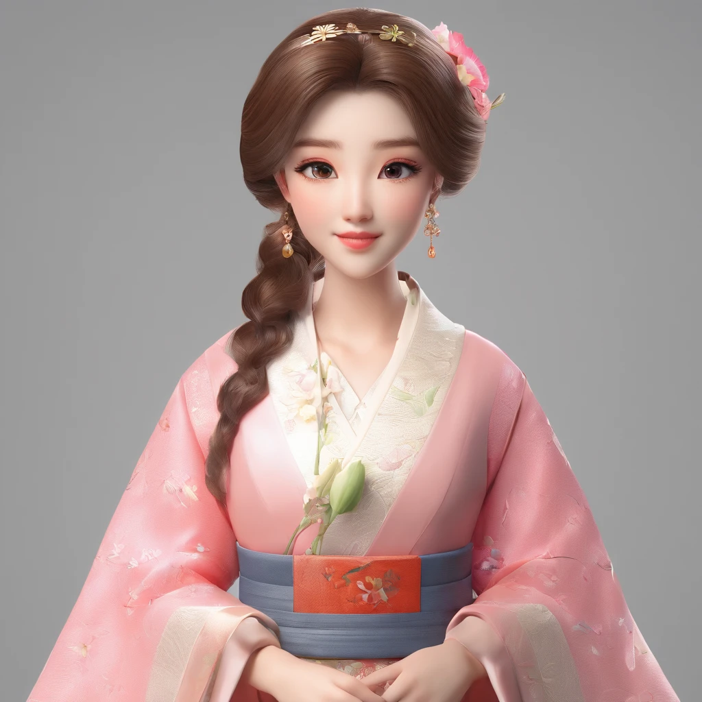 best quality, High_resolution, diferente_imagem, Antecedentes detalhados ,garota, Hanbok,flor,Jardim,lua, Noite,Dutch angle, tiro largo, coroa,