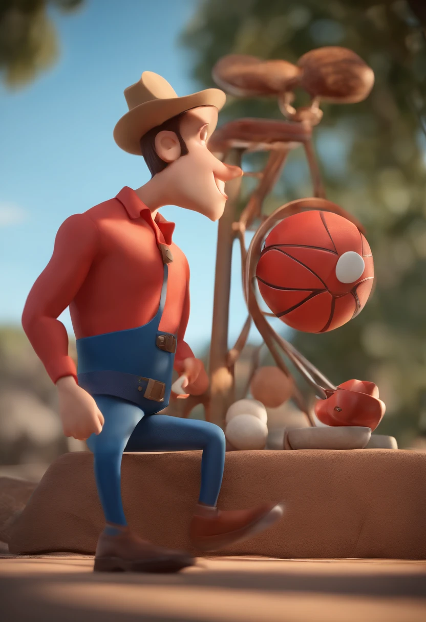 personagem dos desenhos animados de um homem com olhos azuis e uma camisa vermelha, animation character, Caractere estilizado, animation style rendering, 3D estilizado, Arnold Maya render, 3 d render stylized, toon render keyshot, Personagem 3D, Personagem 3D, 3d rendering stylized, 3 d character render, personagem de desenho animado, Personagem de close up, Pose de personagem,  (Estilo Pixar) (master part:1.2) (Bokeh) (best quality) (pele detalhada) (textura detalhada) (8k) (argila) (Cinematic lighting) (foco nítido