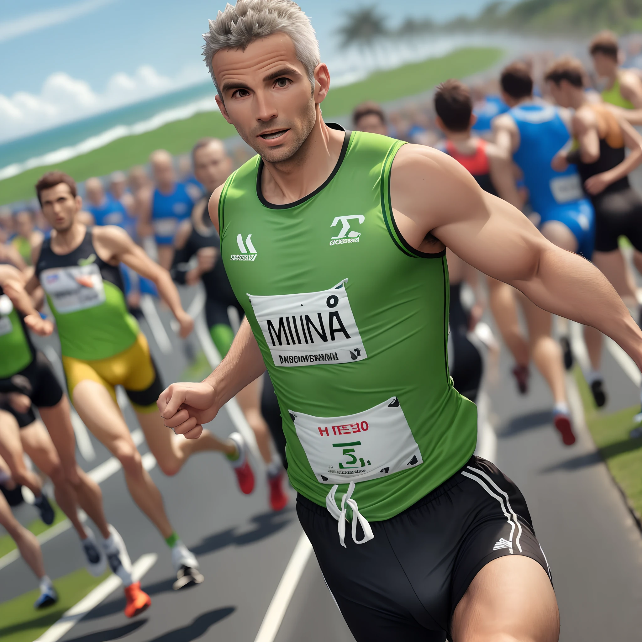 Running homem camisola verde