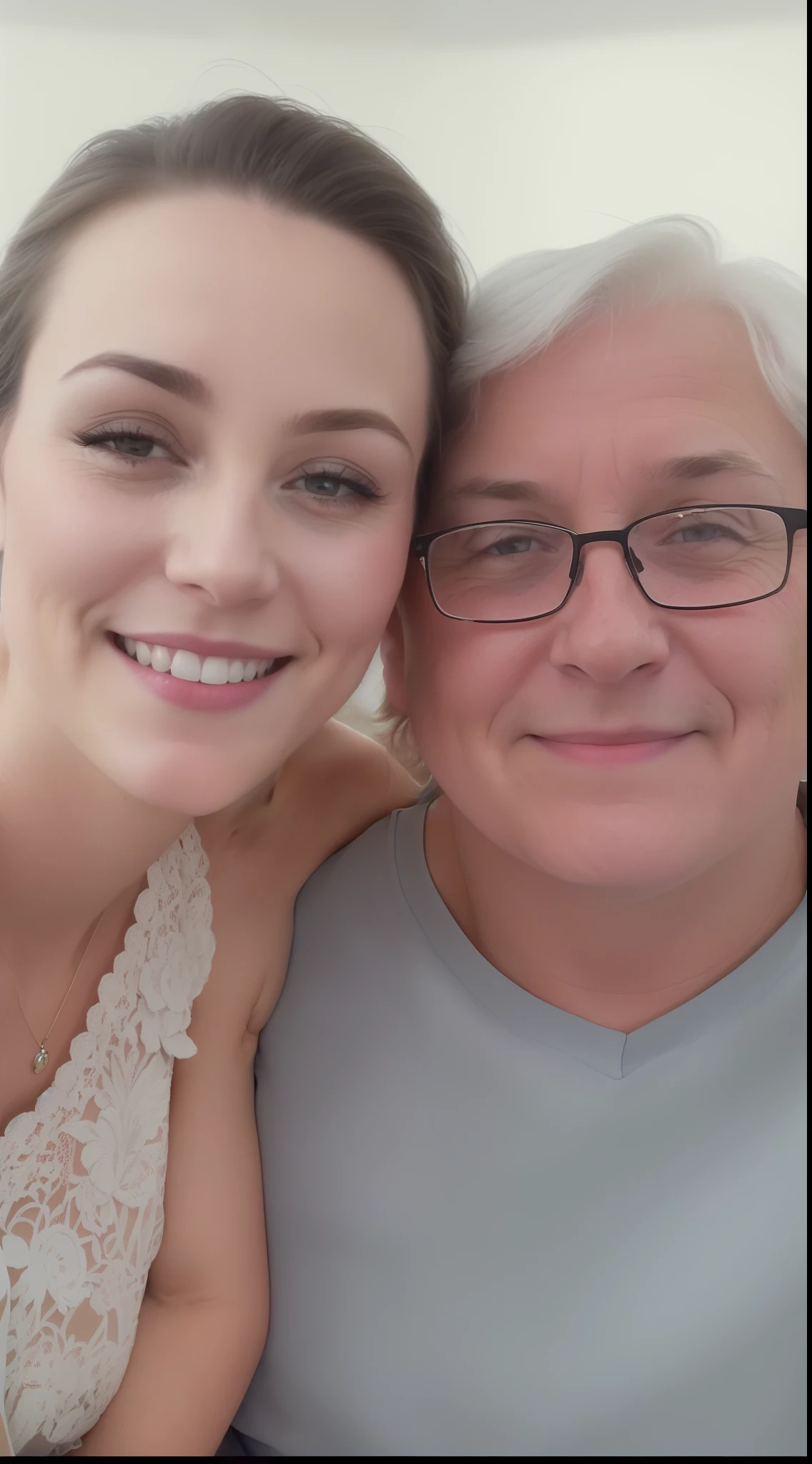 there is a man and a woman that are posing for a picture, momma and papa, Millaise e Greg Rutkowski, imagem de perfil, foto do perfil, foto do snapchat, foto de perfil, Kate Oleska e Jim Kay, foto de perfil, taken in the early 2020s, foto selfie, Directed by: Lee Loughridge, both smiling for the camera